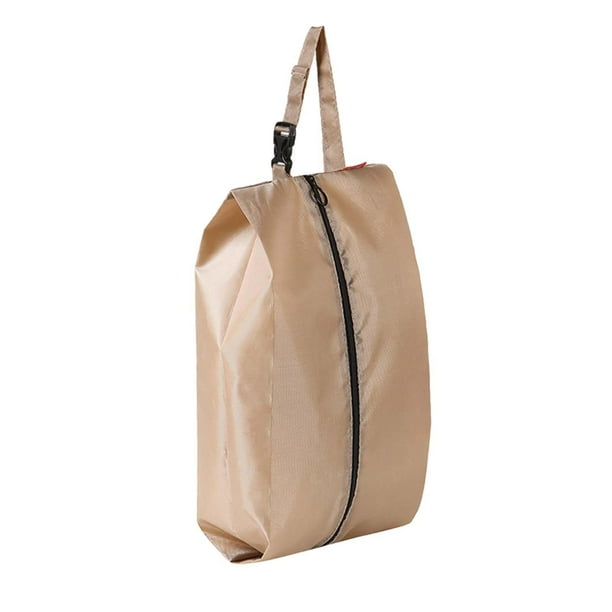 Bolsa de almacenamiento de zapatos para viajes al aire libre, bolsa para zapatos con cremallera, organizador portátil de zapatos Caqui