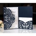 thumbnail image 2 of Tarjetas de invitación de boda cortadas con láser, elegantes tarjetas de felicitación, negocios personalizados con tarjetas RSVP, suministros de decoración para fiestas, azul y blanco, 1 pieza, 2 of 4