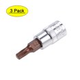 thumbnail image 1 of Unique Bargains 1/4-Inch Drive Bit Sockets Torx T25 S2 Steel 38mm Length 3 Pcs, 1 of 3