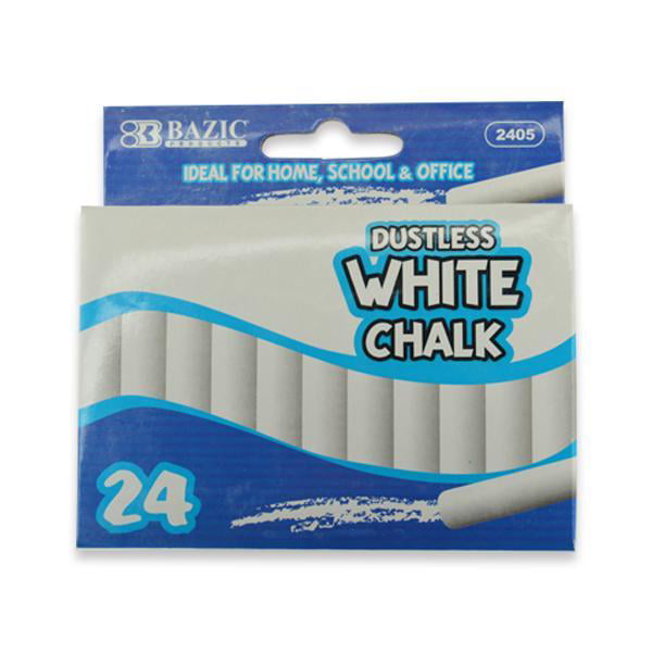 24 Per Box White BAZIC Dustless Chalk