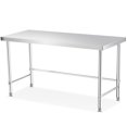 thumbnail image 1 of Table de Travail en Acier Inoxydable Sans Tablette Inférieure 60x24x35 Pouces avec Roulettes, Table de Préparation de Cuisine Commerciale avec Base Ouverte, Poste de Travail Mobile pour Préparation des Aliments, Restaurant, Cuisine à la Maison, Garage, 1 of 7