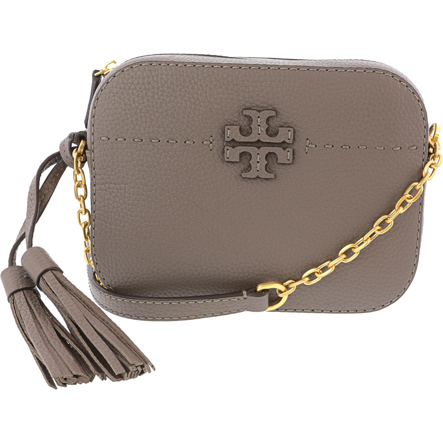 Tory Burch Women's Mcgraw Leather Camera Bag Cross Body - Silver Maple ...