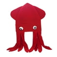 thumbnail image 2 of Segolike Octopus Headwear Hat Octopus Shaped Hat Costume Headwear Animal Cap Party Hat Cosplay Headgear Comfortable Flannel Suitable for Role Playing Gift Givi red, 2 of 8