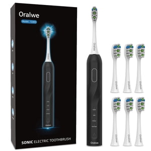 ORALWE T2405 Sonic Electric Toothbrush with 6 Replacement Heads