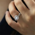 thumbnail image 3 of Exquisite 2PC Ring Round Brilliant Cubic Zircon Prong Setting Anniversary Rings for Women, 3 of 3