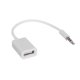 thumbnail image 1 of Cable convertidor Irfora Jack de audio AUX para automóvil masculino de 3,5 mm a cable adaptador convertidor hembra cable USB 2.0 OTG (blanco) Irfora Cable convertidor, 1 of 5