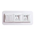 thumbnail image 1 of Matsuzay Pegatina para interruptor, funda protectora blanca transparente, decoración de enchufe moderna tridimensional, moda para dormitorio, Decoración del hogar Blanco, tres aperturas 8.6 cm * 26 cm, 1 of 6