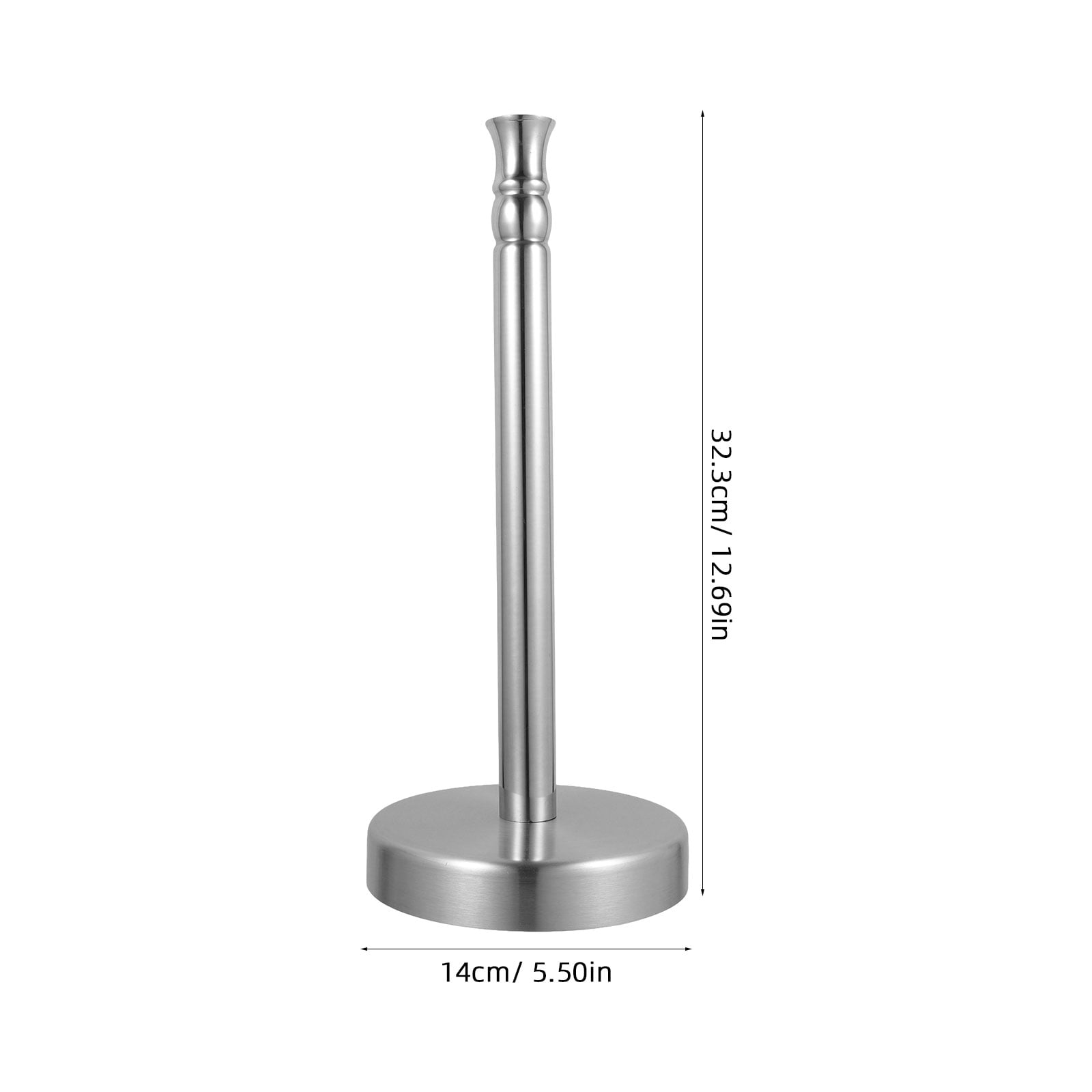 KAKOWELY Countertop Paper Towel Holder 2Pcs Stainless Steel Silver Upright