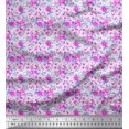 thumbnail image 1 of Soimoi Polyester Crepe Fabric Leaves & Rose Flower Print Fabric by The Yard 52 Inch Wide, 1 of 3