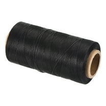Uxcell 284 Yards 0.8mm 150D Flat Waxed Thread Polyester for Leather Sewing, Black