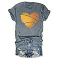 thumbnail image 3 of DDAPJ pyju Basketball Heart T Shirt for Women Funny Cute Graphic Tees Summer Short Sleeve Crewneck Tee Tops Basketball Mom Life Game Day T-Shirt Gray XXXL, 3 of 6