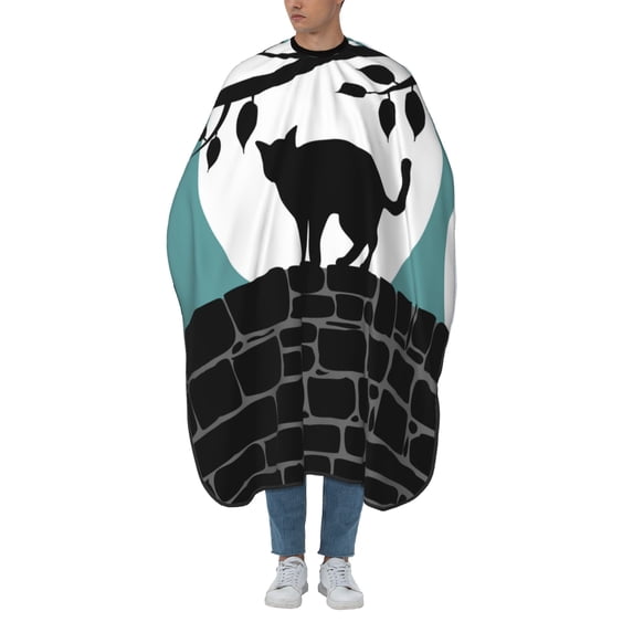 ZICANCN Hair Cutting Cape for Adults-Animal Black Cat Cape Salon Barber Cape for Hair Stylist Shampoo Capes Waterproof , 55x66 Inch