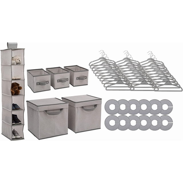Delta Rangement pour Chambre d'Enfant, Ensemble de 48 Pcs, Gris