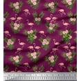thumbnail image 1 of Soimoi Cotton Voile Fabric Tropical Leaves,Floral & Flamingo Bird Decor Fabric Printed Yard 56 Inch Wide, 1 of 1