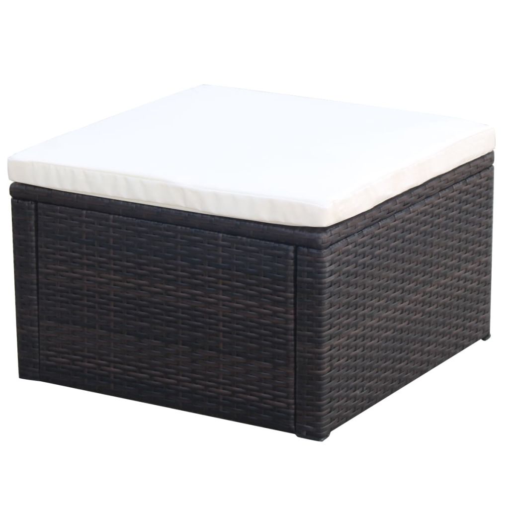 vidaXL Ottoman Outdoor Footstool for Backyard Garden Poolside Poly ...