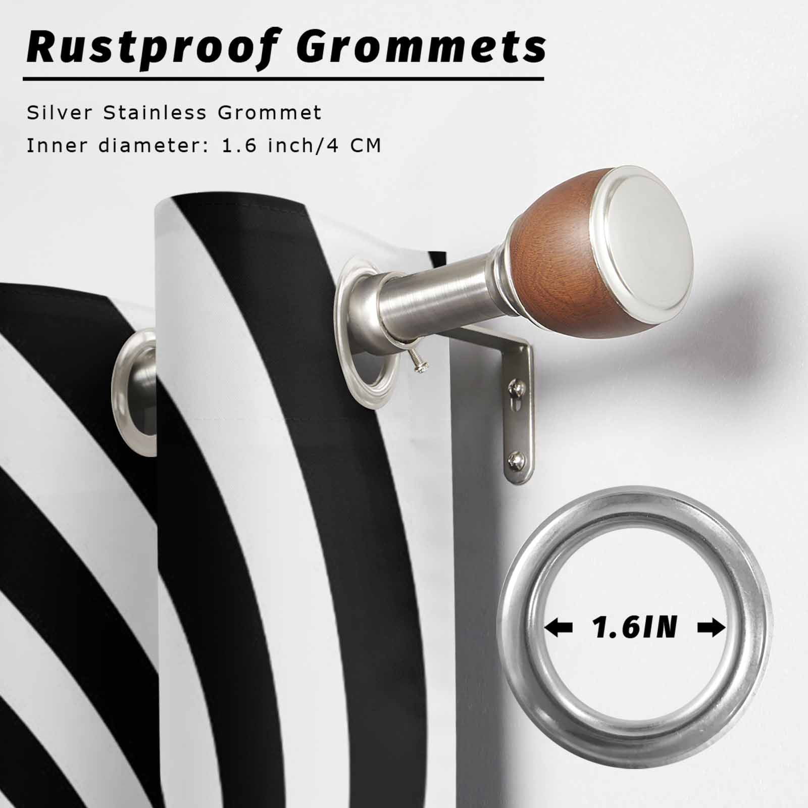 Abstract Swirl Lines Outdoor Curtains for Patio, 3D Black White Minimalist Dynamic Swirl Lines Sunshade Privacy Drapes Grommet Waterproof Outside Curtains for Porch/Cabana/Balcony 54"x 108", 1 Panel