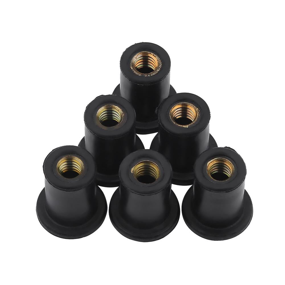 OTVIAP 6pc M4 Durable Rubber Well Nuts Windshield Bolts for Motorcycles