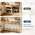 thumbnail image 4 of Orange Pumpkins Fall Cabinet Curtain 28"Wx51"L,Dustproof Storage Cabinet Curtain with Self Adhesive Tape,Thanksgiving Leaves Floral Rustic Tall Pantry Cover Drape for Kitchen,Utility Closet, 4 of 9