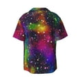 thumbnail image 2 of Easygdp Bright Universe Men's Casual Short-sleeved Shirt with Pocket and Button Suitable for Beach Vacation Leisure - 3X-Large, 2 of 7