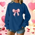 thumbnail image 1 of Xuyuer Valentine's Day Women's Bow Lover Heart Print Round Neck Loose Hoodie Long Sleeve Top, Cute Casual Pullover for Valentine's Day Gifts, Date Nights and Everyday Cozy Wear, 1 of 5