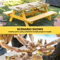 thumbnail image 6 of Groundhog Day Table Cloths for 4 Foot Rectangle Tables, Sunflower Spring Floral Botanical Rustic Patio Waterproof Elastic Fitted Tablecloths, Washable Rectangular Table Cover for Camping, 6 of 8