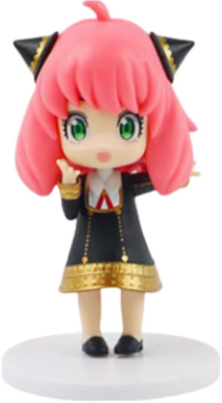 Newly Lloyd Forger Figure Anya Figure Yor Breccia Figure Six Q Version Standing Anime Figures 10cm/3.9inch Anime Statue Desktop Decor Gifts (B)