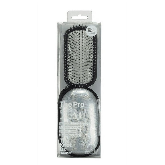 The Knot Doctor for Conair Premium Pro Detangling Hairbrush for Wet or Dry Hair in Silver, 1 Count