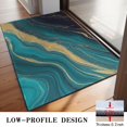 thumbnail image 3 of Blue and Gold Marble Pattern Washable Non Slip Indoor Door Mat, Decorative Entry Rug for Entrance, Bedroom, Kitchen, Bathroom, 20"x32", 3 of 6