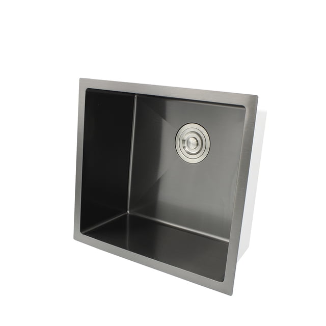 Tarja Submontar 50x45x23cm Rubinett Inoxidable 304 Fabricado a Mano Negro (Gris Obscuro) Calibre 18