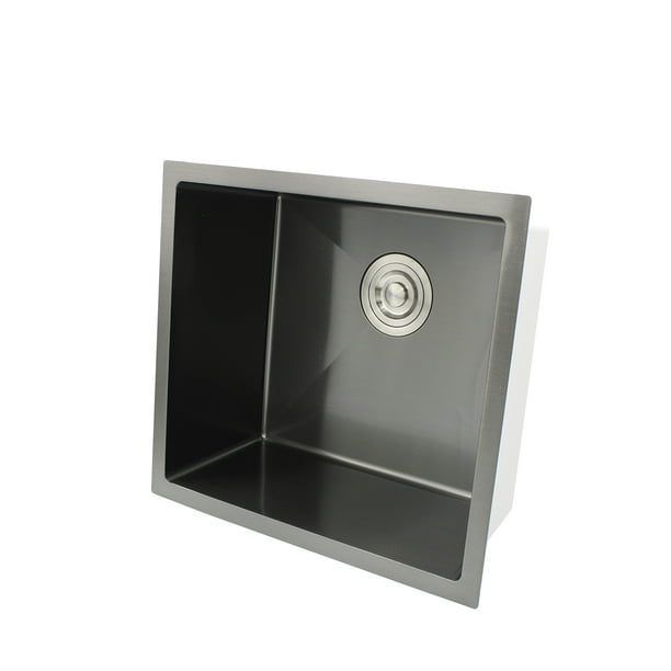 Tarja Submontar 50x45x23cm Rubinett Inoxidable 304 Fabricado a Mano Negro (Gris Obscuro) Calibre 18