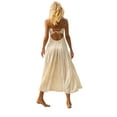 thumbnail image 3 of Nituyy Women's Midi Cami Dress Solid Spaghetti Strap Party Beach A-line Dress, 3 of 5