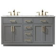 thumbnail image 6 of Ivy 60" Marble Countertop Double Vanity w/o Mirror Gray, 6 of 8