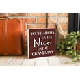 thumbnail image 3 of Nice List At Grandma's Red Woodgrain 10 x 10 Wood Tabletop Sign Plaque, 3 of 4