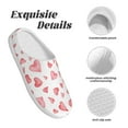 thumbnail image 5 of Lsque Hearts Pattern Womens Comfort Cotton on Scuff With Memory Foam and Anti-skid Sole Slipper-39/40, 5 of 7
