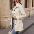 thumbnail image 5 of Biaocheng Women's Double Breasted Trench Coat Casual Long Sleeve Lapel Collar Belted Mid-Length Jacket with Pockets Solid Color Fall Winter Outerwear, 5 of 5