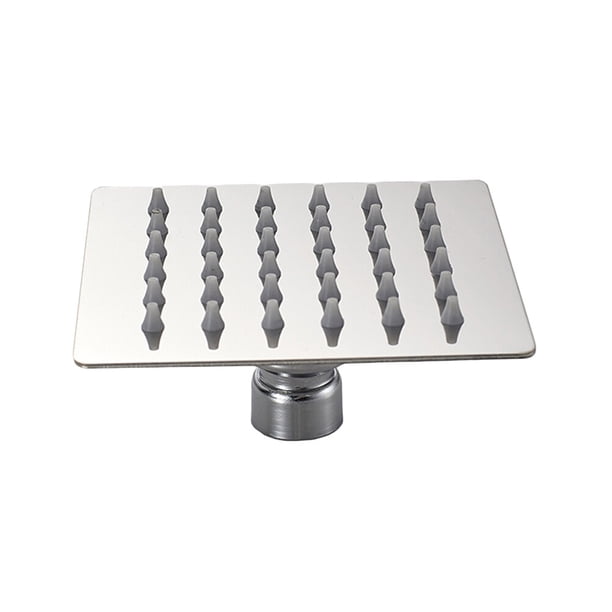 EeaseMX Cabezales de ducha de cascada ultrafinos de acero inoxidable de 4 pulgadas, cuadrados, de alta presión, tipo lluvia (plateados)