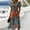 Saffron, variant on Women's V Neck Short Sleeve Dress Floral Print A Line Midi Casual Summer Outfit Flowy Lightweight Party Wear Vacation Boho Chic Paisley Abstract Dark Green L
