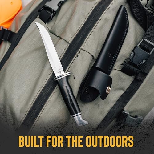 Buck Knives 105 Pathfinder Hunting Knife, 5" Fixed Blade, Phenolic Handle, Black, 4.3 oz