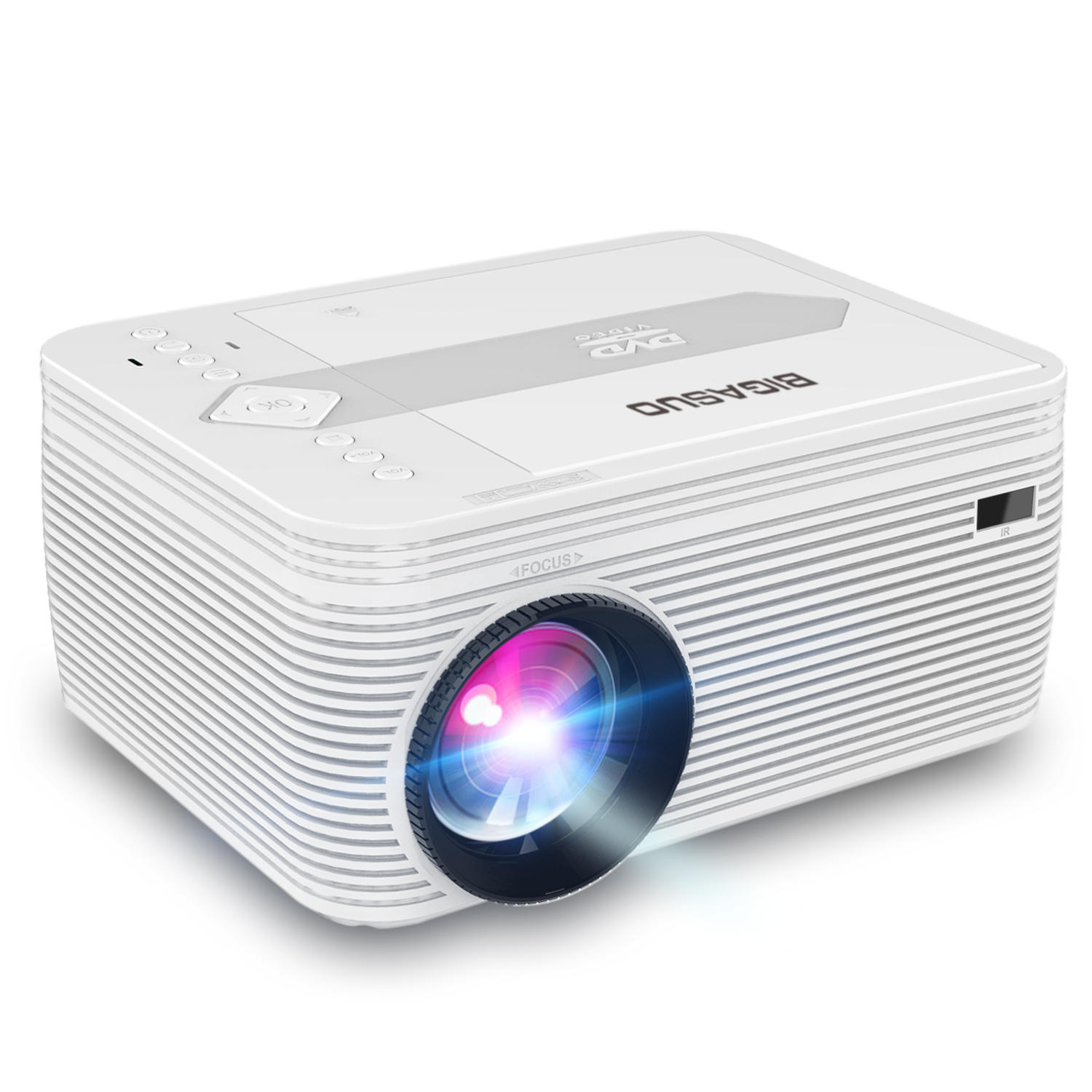 BIGASUO Projector Support 1080p, Portable 720P Projector with 55000