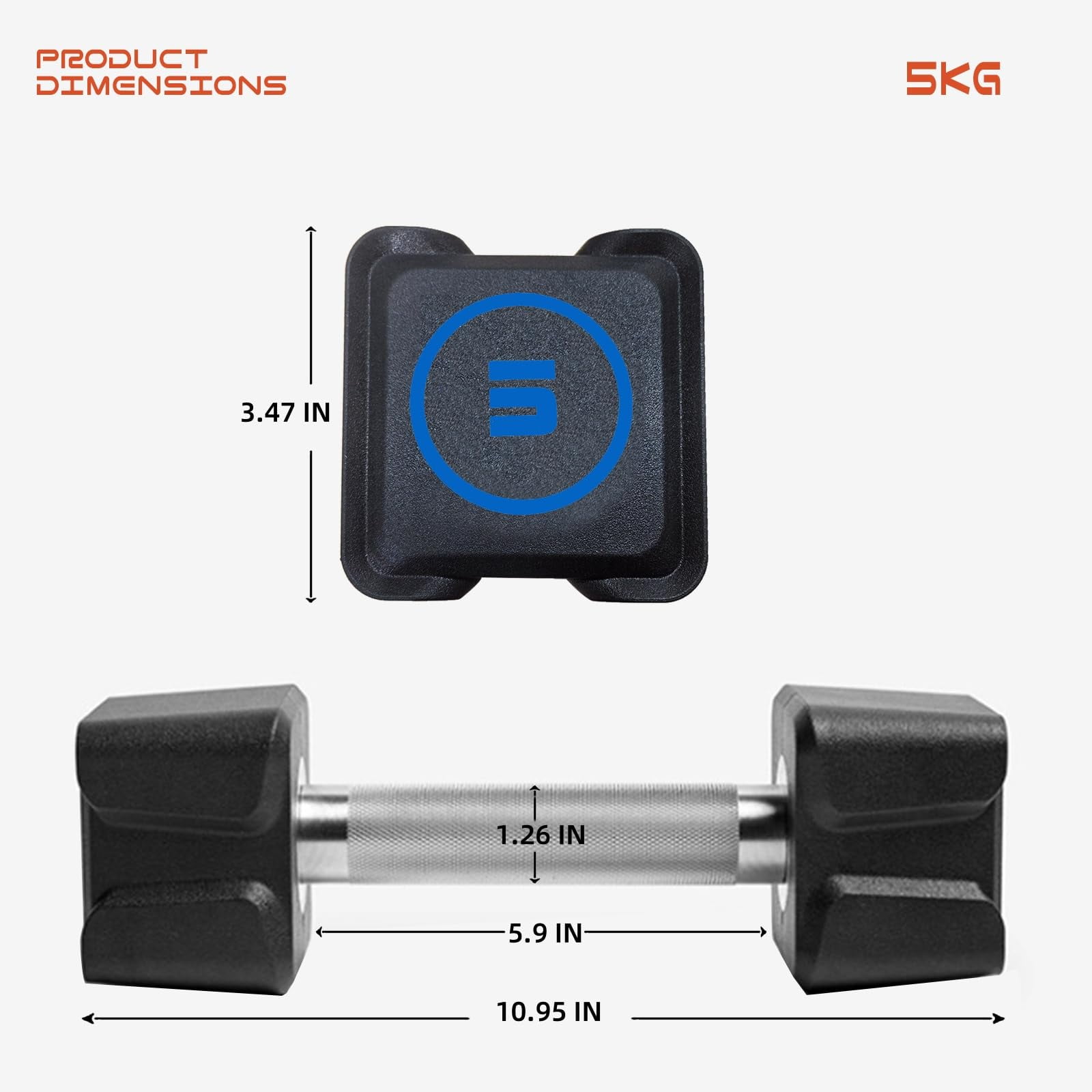 Cast Iron Dumbbells, (5.5LB-22LB) In Pair /(30LB/55LB) Single,