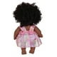 thumbnail image 4 of Muñeca bebé negra de 20 cm para niñas de 3 a 6 años | Pelo mohair rizado, cuerpo de vinilo lavable de PVC | Juguete suave y realista | Regalo ideal de cumpleaños y Navidad para que jueguen., 4 of 5