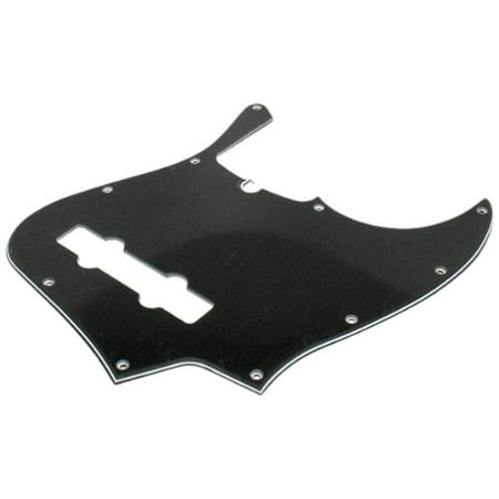 Modern Pickguard, 5-String Jazz Bass, 10-Hole - Black 3-Ply, Authentic Fender Pickguard to ensure compatability. By