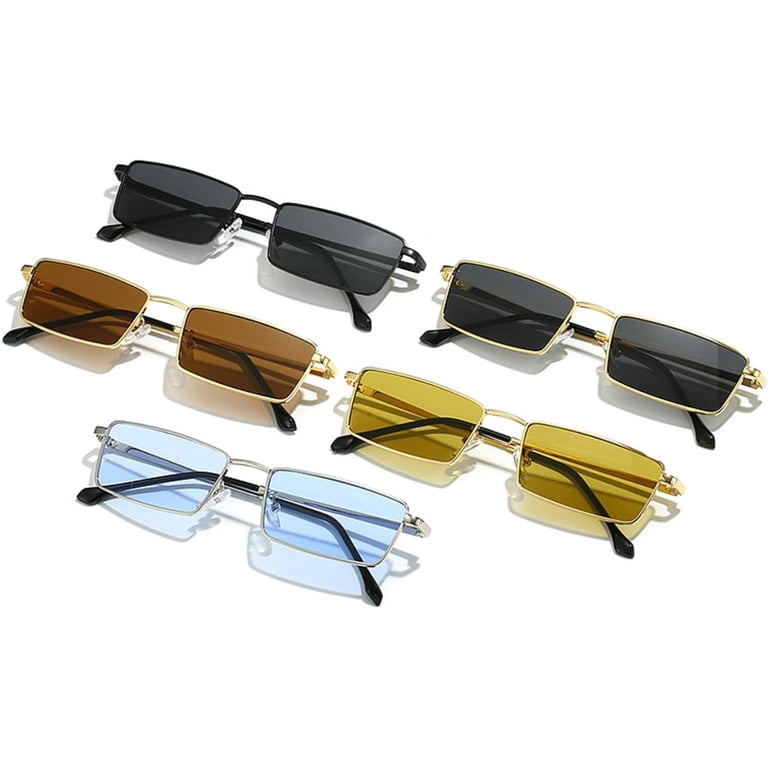 Rectangle Sunglasses Vintage Metal Glasses Frame Women  display picture 1