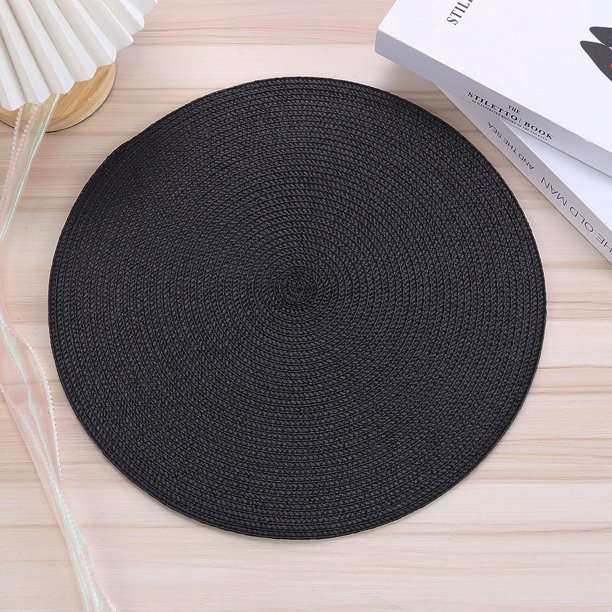 Posavasos redondo de polipropileno tejido para mesa de comedor, con aislamiento térmico, tejido simple, retro, ligero y lujoso