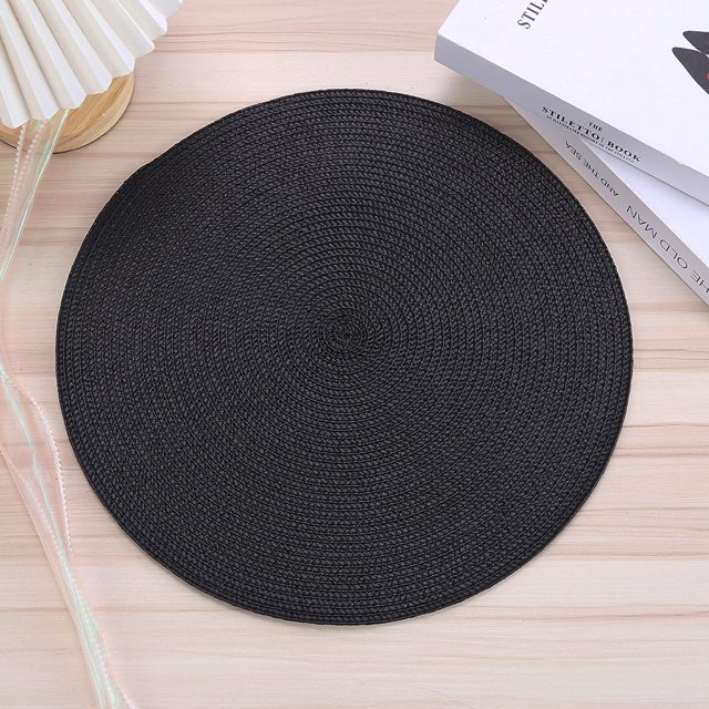 Posavasos redondo de polipropileno tejido para mesa de comedor, con aislamiento térmico, tejido simple, retro, ligero y lujoso