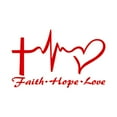 thumbnail image 2 of Walbest 5.75" x 3.54" 1Pcs Car Sticker - Red Jesus HOPE LOVE FAITH Prayer Creative Vinyl Decal Decor, 2 of 7
