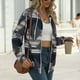 thumbnail image 4 of Puntoco moda mujer manga larga cremallera frente abierto suelta prendas de vestir exteriores blusa estampada abrigo Tops bolsillos blusa con capucha liquidación Puntoco Puntoco-6065, 4 of 8