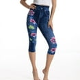 thumbnail image 6 of Spring Saving Clearance AXXD Blue Workout Leggings Women Summer Butt Lifting Trendy Flowers Print Leggings Elastic Slim Hip Yoga Fitness Pants Cropped Trousers, 6 of 9