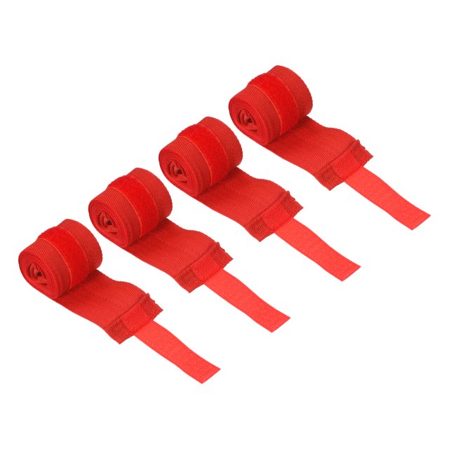 Unique Bargains Boxe Enveloppe à la Main 59' Bandages de Poing d'Arts Martiaux, Rouge 4 Pack