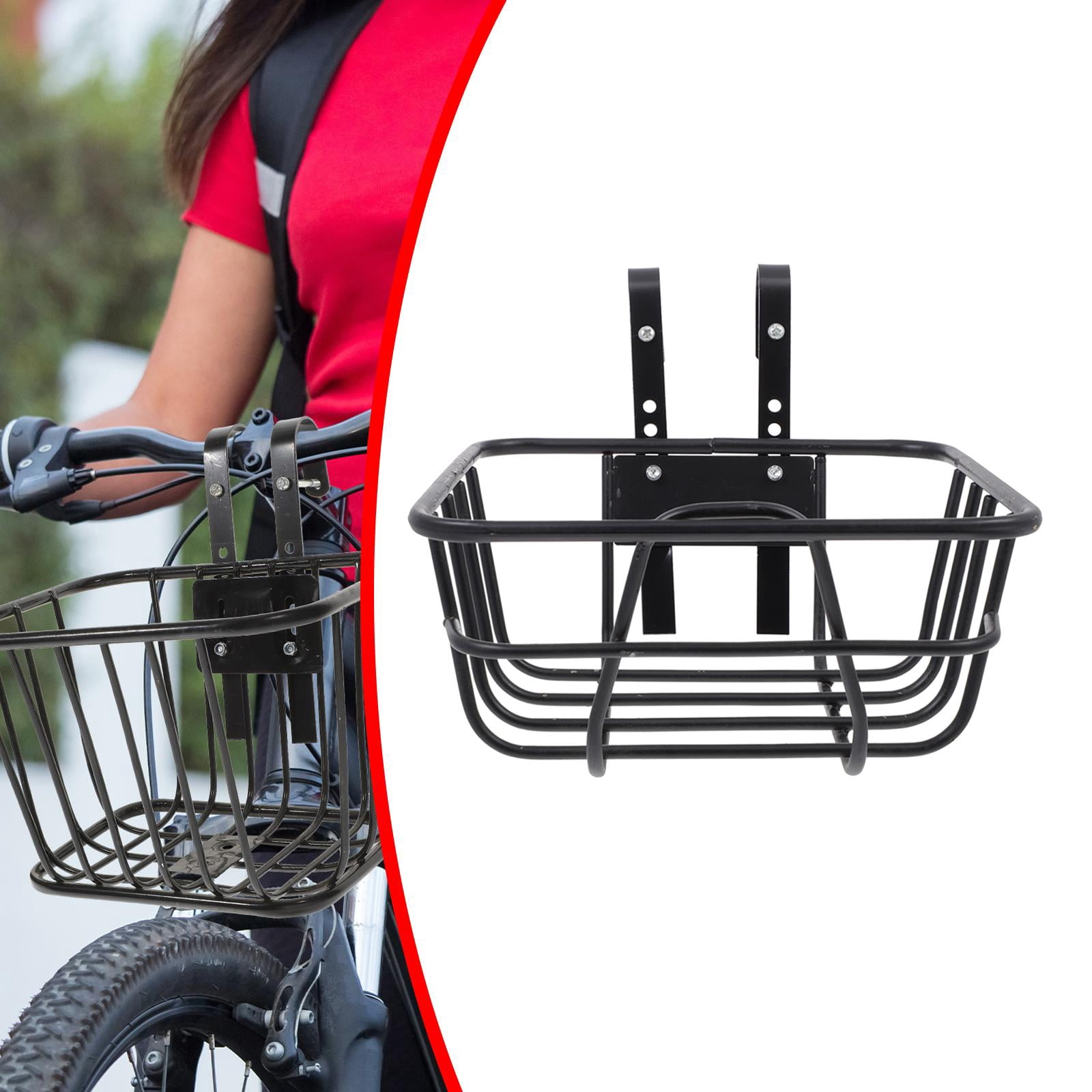 GARENDE Metal Wire Front Basket with Hooks Simple Installation for Mountain Bike
